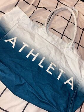 Athleta Blue to White Ombre Canvas Tote